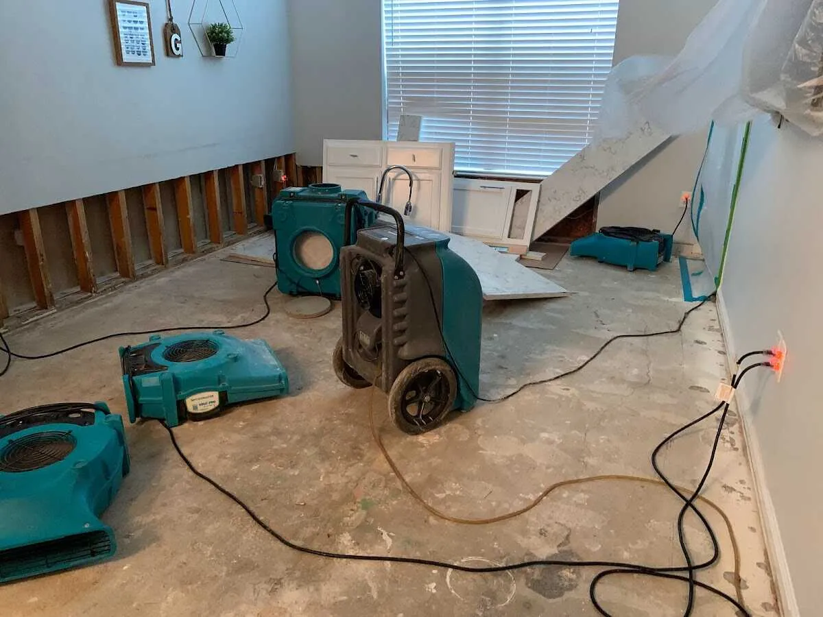 Dehumidifier in flood-cut room for Water Extraction & Removal in Donna